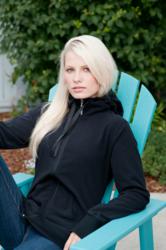 Cozy jacket made partly from recycled plastic containers.
